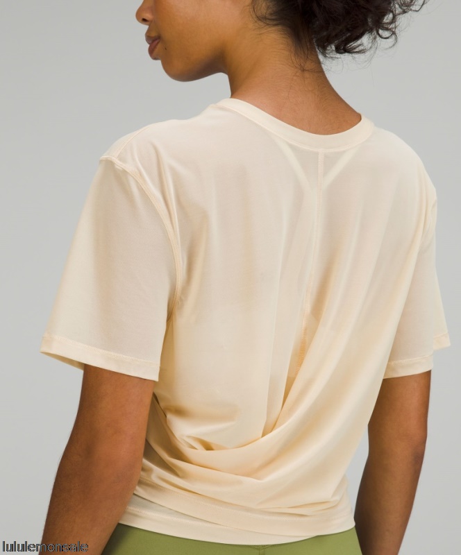 Lululemon Damen DELULU302 | Prosecco Leichtes Wendbares Yoga T-shirt Aus Mesh